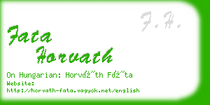 fata horvath business card
